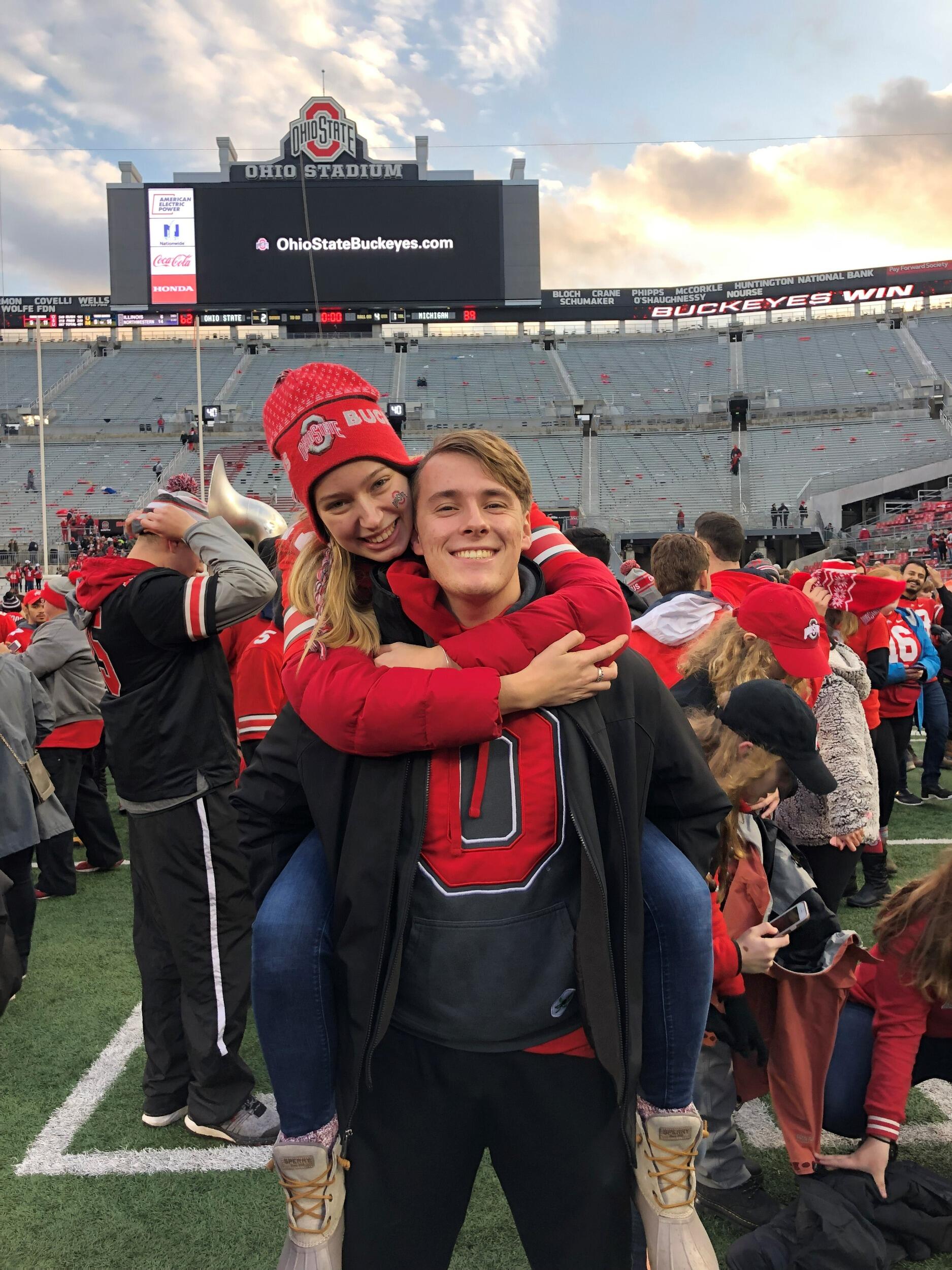 Saw each other at the OSU vs. Michigan game after rushing the field 