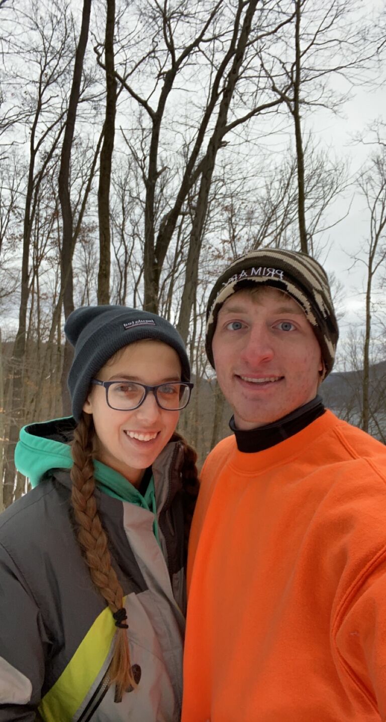 Hiking bald eagle trail, although Christopher wished he was biking it. Jake’s Rocks, Warren, PA