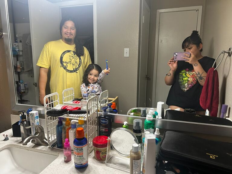 They finally moved into their first apartment as a family of five.