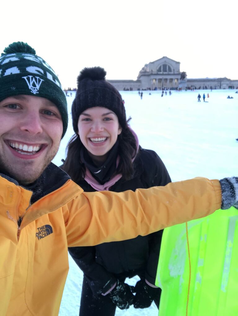 Sledding Art Hill together