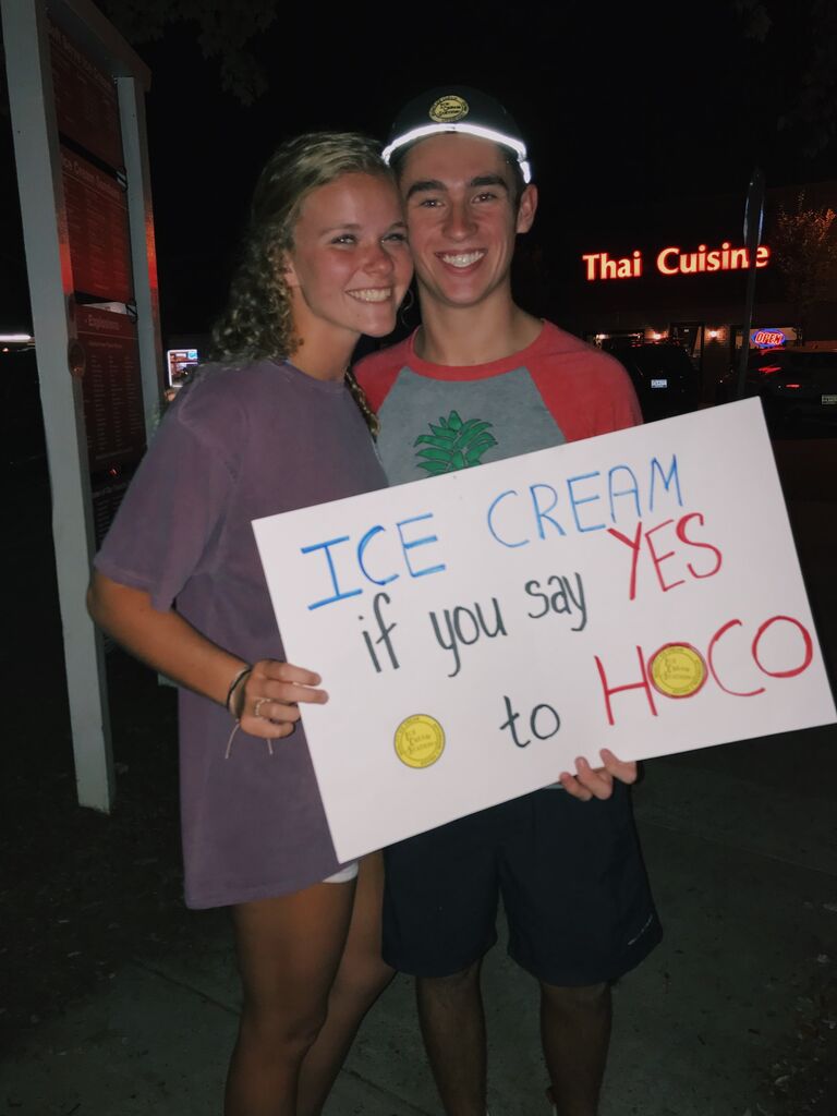 A Homecoming proposal at my favorite place! I said yes  -Emma
