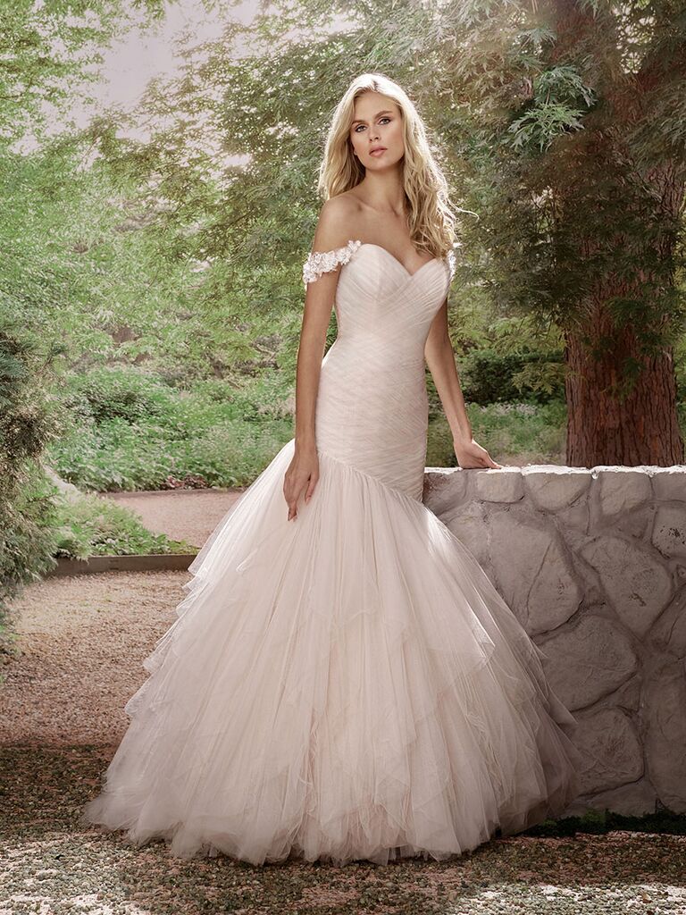 bardot mermaid wedding dress