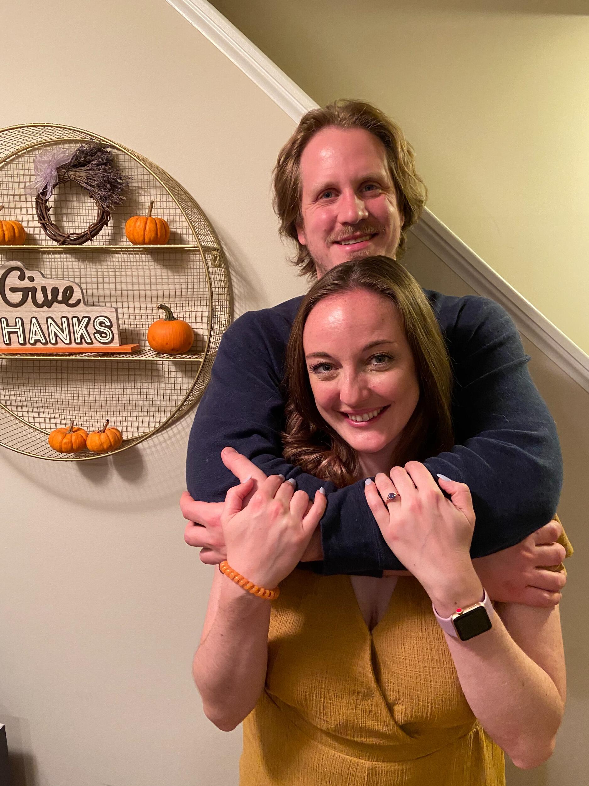 Joe managed to surprise Gabrielle with a proposal on a wilderness hike.