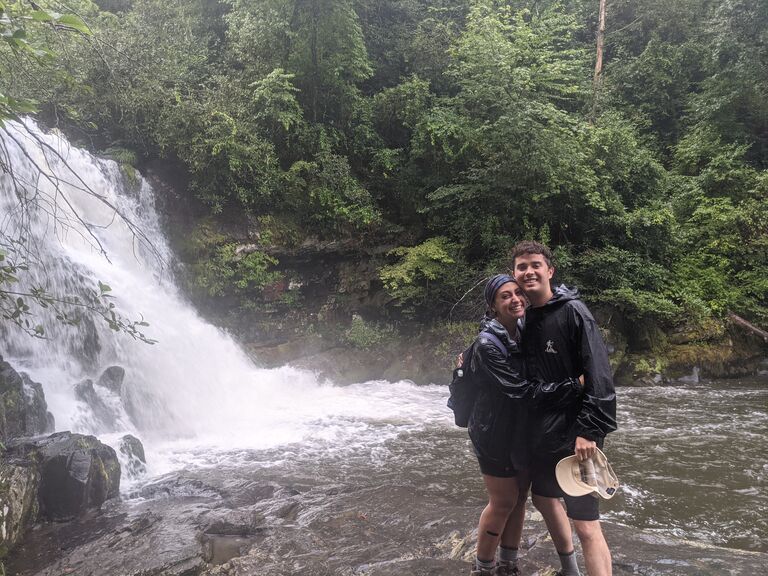 The couple's first road trip together! They traveled to Gatlinburg, TN and hiked the Great Smoky Mountains, Nashville, TN to visit college friend and bridesmaid, Elena Wilson, explored and zip lined in Mammoth Cave, KY, Little Nashville, IN for shopping, and finished their travels in Bloomington, IN for a campus tour before Parker's classes began. 