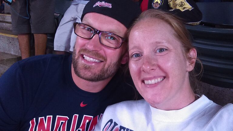 Our first Cleveland Indians game (now the Cleveland Guardians).