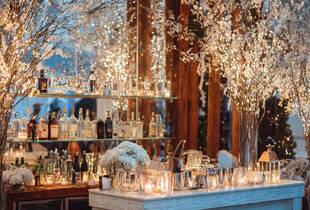 sachin and babi light blue dress This couple tied the knot on an alpine ice rink in Saint Moritz Winter  Wonderland Wedding