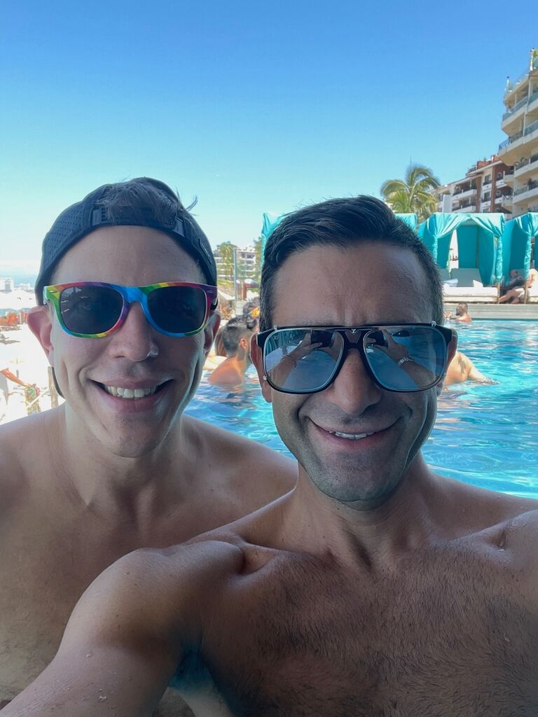 Realizing life's good because they both love Puerto Vallarta, Mexico
