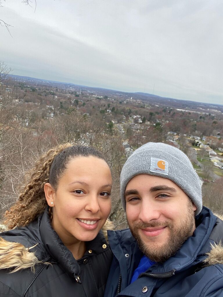 Right at the onset of Covid-19 (a few months after meeting Stacey), Josh decided to leave NYC and stay with his family in Cape Cod. During this time, Stacey and Josh would meet halfway in  Connecticut to spend their dates hiking. This is our first picture together!