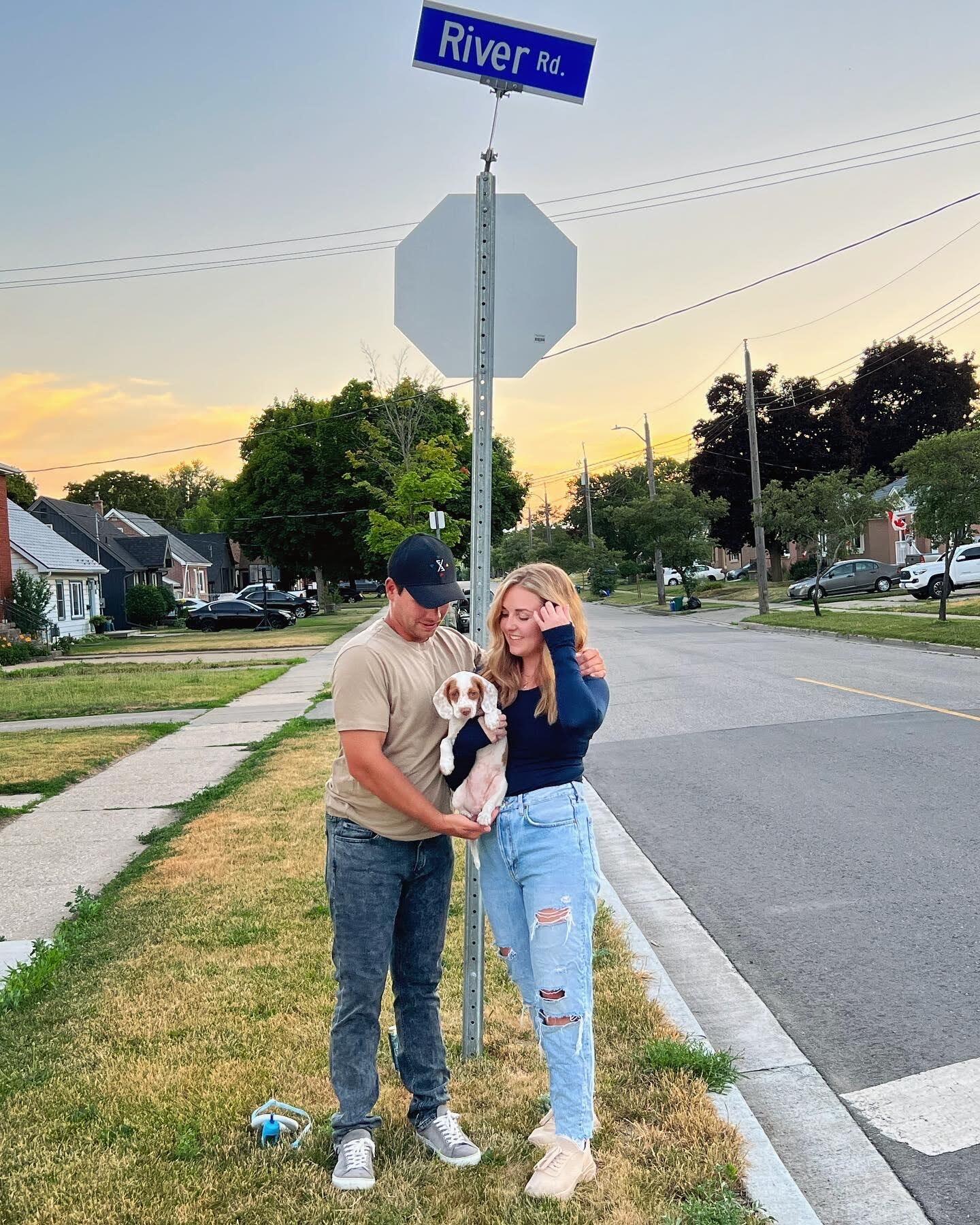 A new family member, a beagle-poodle-spaniel, came to live with them. She is named River, after their street. She brings them constant love, is full of endless energy, and is the cutest dog ever!