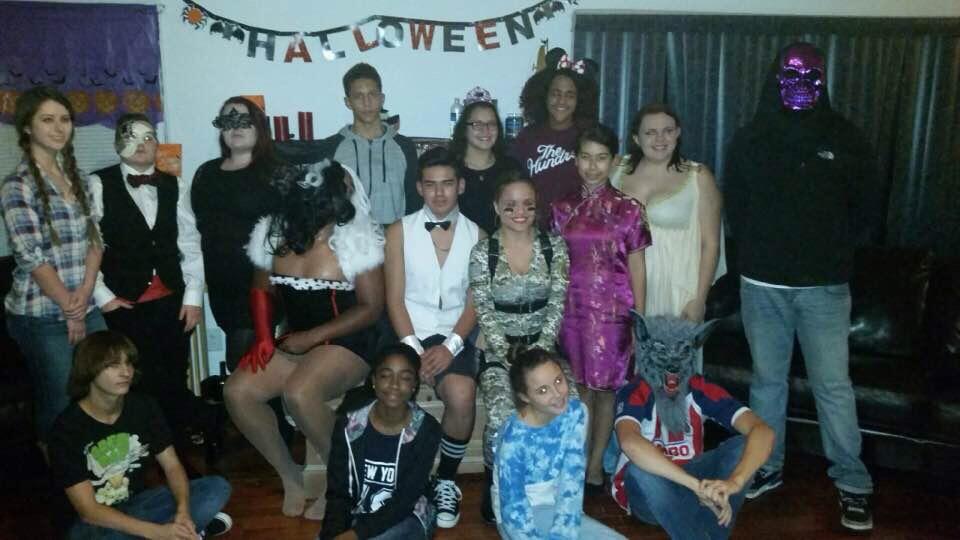 Most of you know that we went to high school together but didn't formally meet until we were both in college. This is the very first photo that we have together and at this point, we hadn't even had a conversation! I'm (Sam) on the very far left wearing a plaid button up and Jared is on the far right, sitting down wearing a werewolf mask! I have to admit...I had the biggest crush on Jared in high school and I still do!