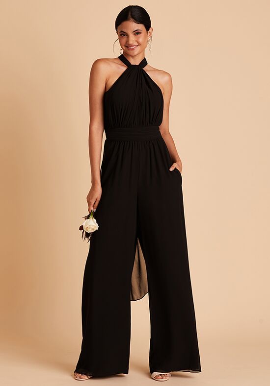 Birdy Grey Gigi Convertible Jumpsuit in Chiffon Black Bridesmaid Dress