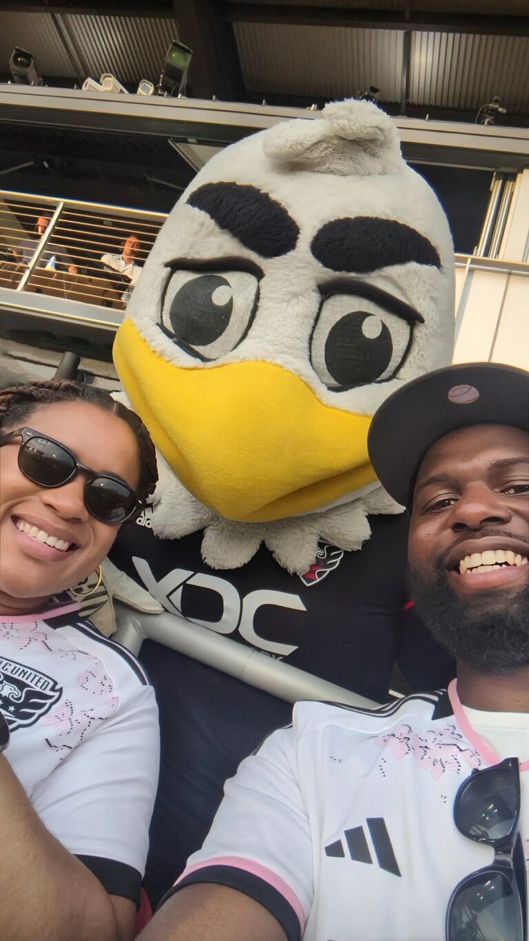July of 2023 is when Baby Bear made the leap to move to Virginia with her Penguin. Finally being under the same roof permanently, the two could do things like random photo ops with Talon, DC United's mascot.    
