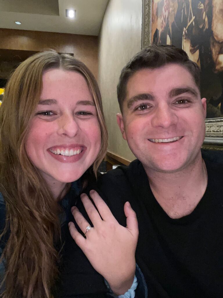Our first dinner engaged, he re-proposed for a free dessert.