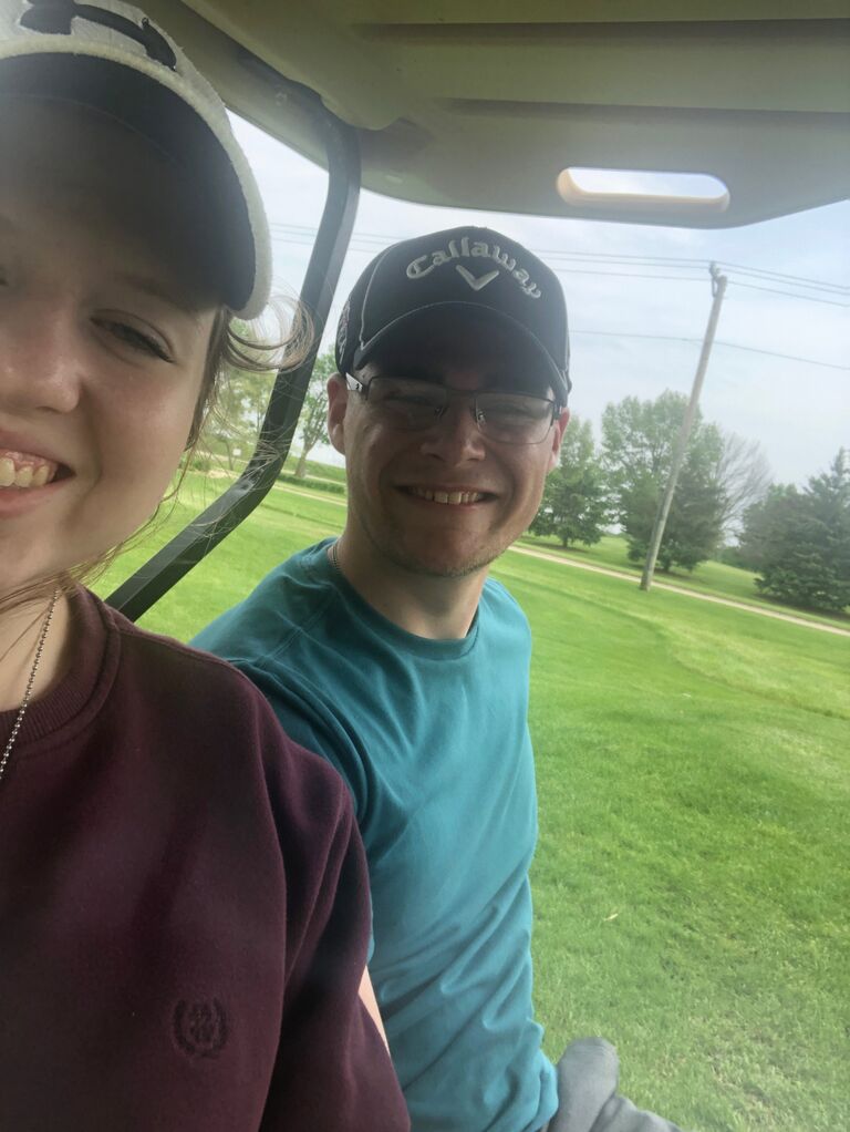 Golfing before graduating high school.