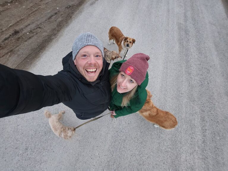 Morning walks with our boys bring us the most joy