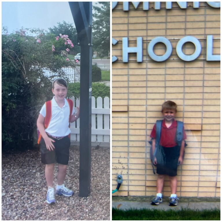 Emma and Kyle's first day at St. Dominic school. They both attended St. Dominic throughout elementary school. Growing up together has led Emma and Kyle to have many shared experiences and values. Despite attending the same school and church, Emma and Kyle did not become friends until later in high school. 