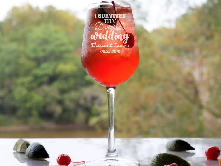 Funny mother-of-the-bride wine glass