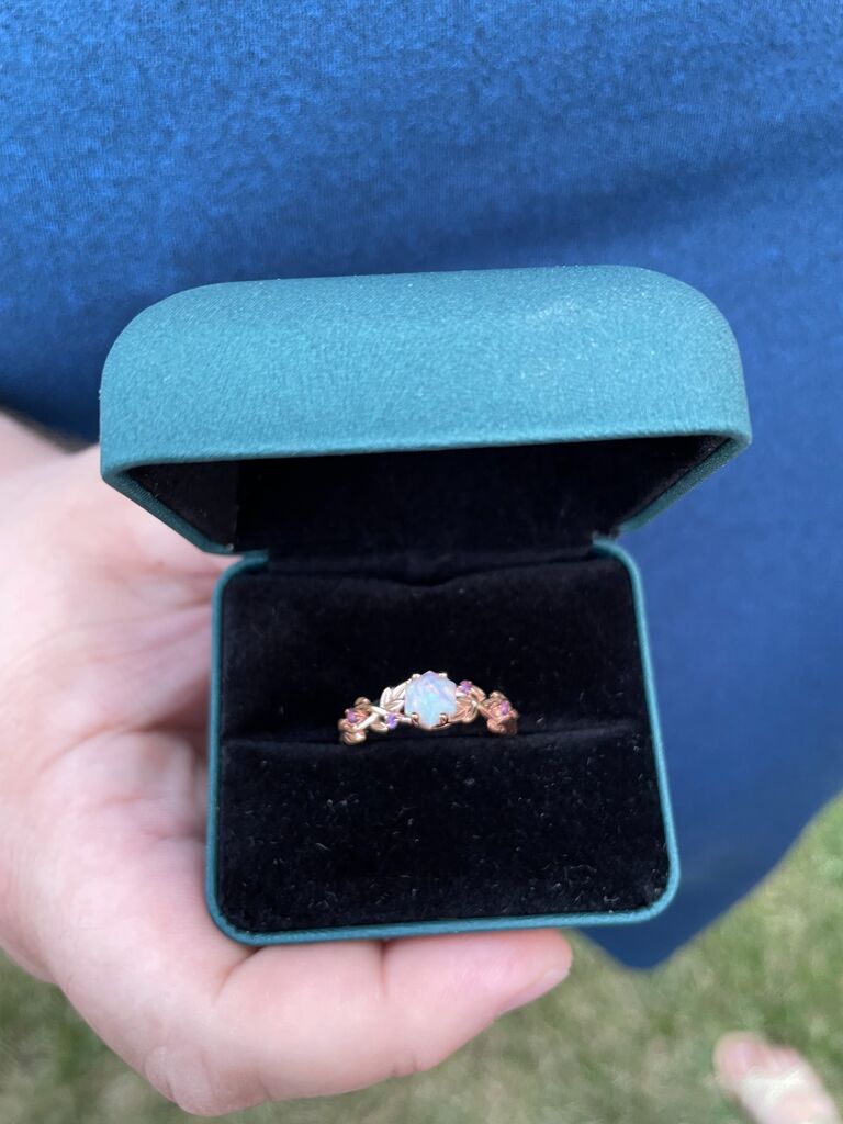 The RING. It's gorgeous. I love it (and him).