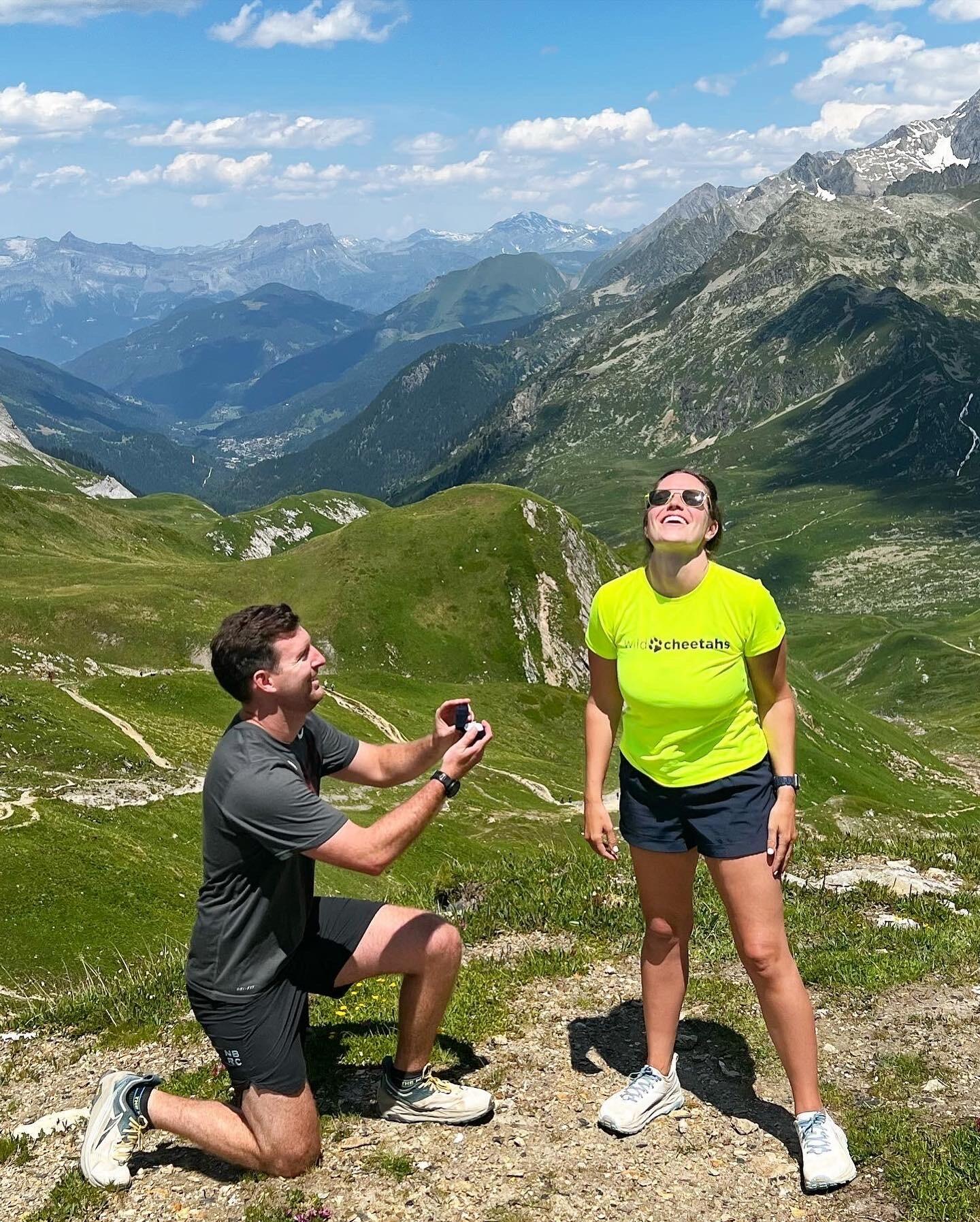On the toughest day of the hike on top of the tallest mountain, Bill proposes and Gwen says "uhhhhh YES!" 