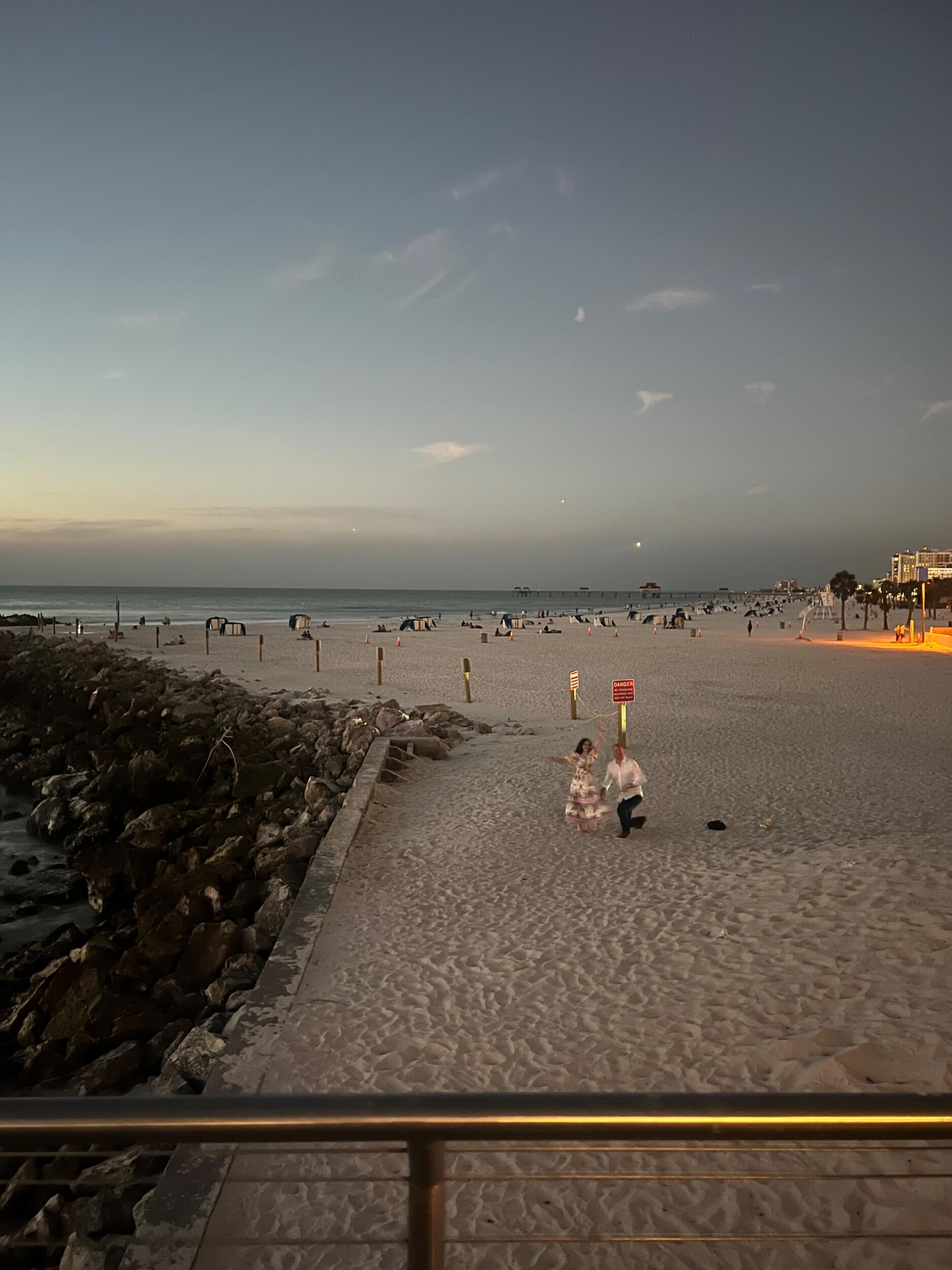 Valentine’s Day, Eric proposed on the beach!