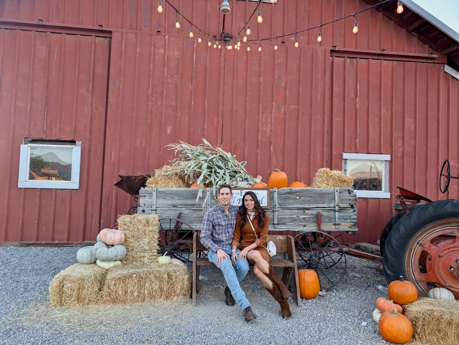 Having fun at the farm in fall.