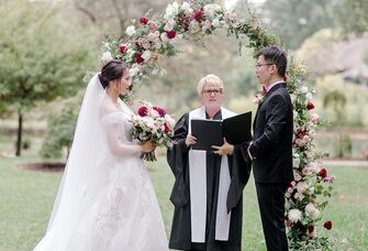 Officiant marrying a couple