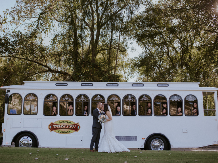 White wedding transport trolley