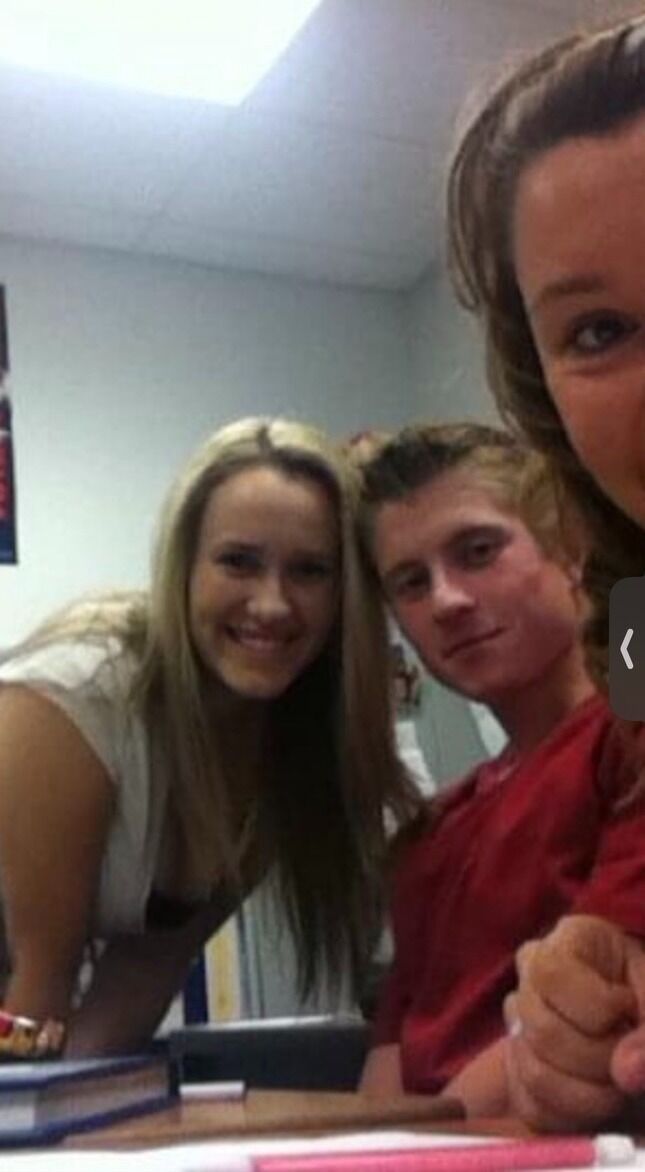 Freshman or Sophomore year in either Math or Spanish class. This is also our FIRST PICTURE together that we can find.