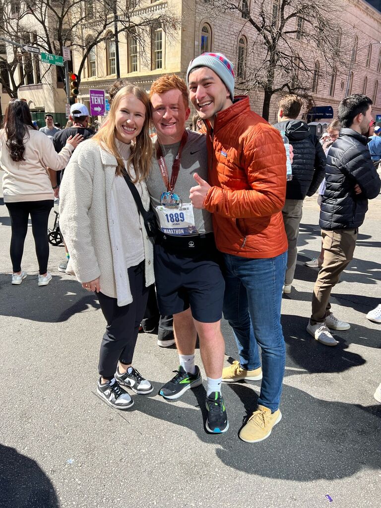 This was so special. We went to cheer on Joshy running his marathon. Afterwards, we were taking a sibling picture and Joshy yelled at Adam to get in the picture. Just such a sweet moment for me seeing them bonding! Thanks Joshy! Still so proud of you! -Ryann 