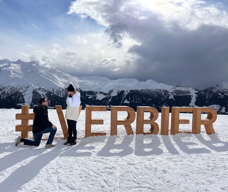 Engaged in Verbier, Switzerland