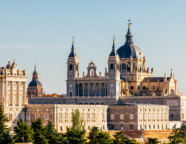 Madrid skyline with Cathedral of Saint Mary