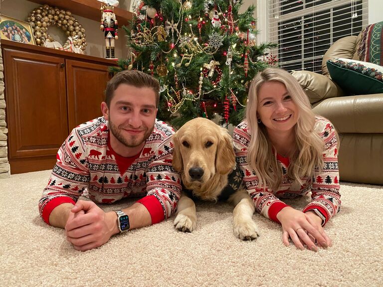 Ashley convinces Ryan to wear matching pajamas to Christmas; really showing Ryan's commitment to the relationship :)