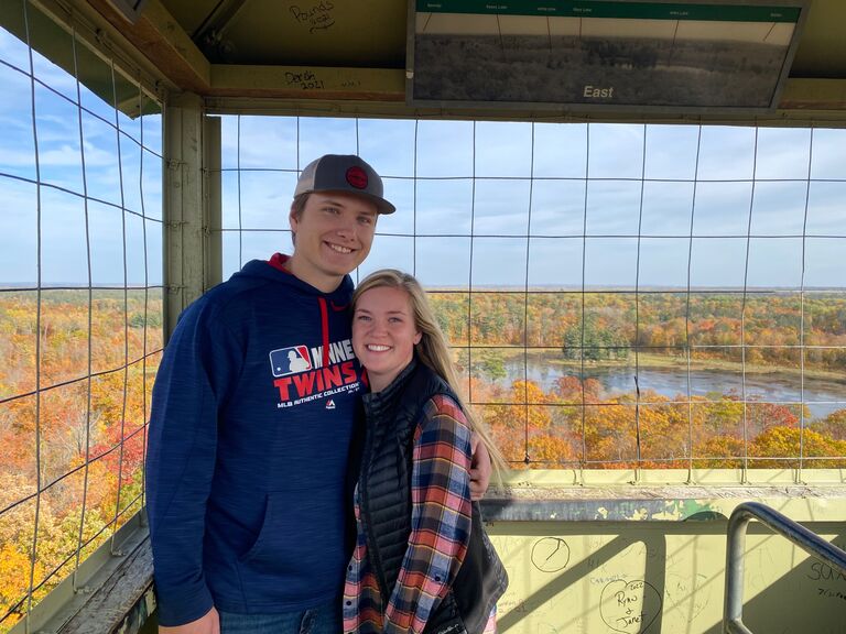 After a summer of reconnecting, we began dating at the end of July, 2022. This was our first official picture while on a date at Itasca State Park.