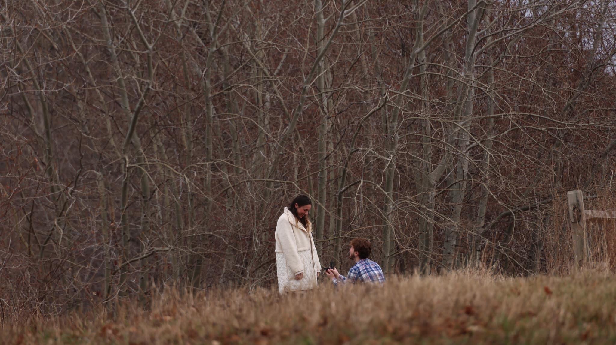 the official propsal moment captured by Nathans brother hiding in the woods. 