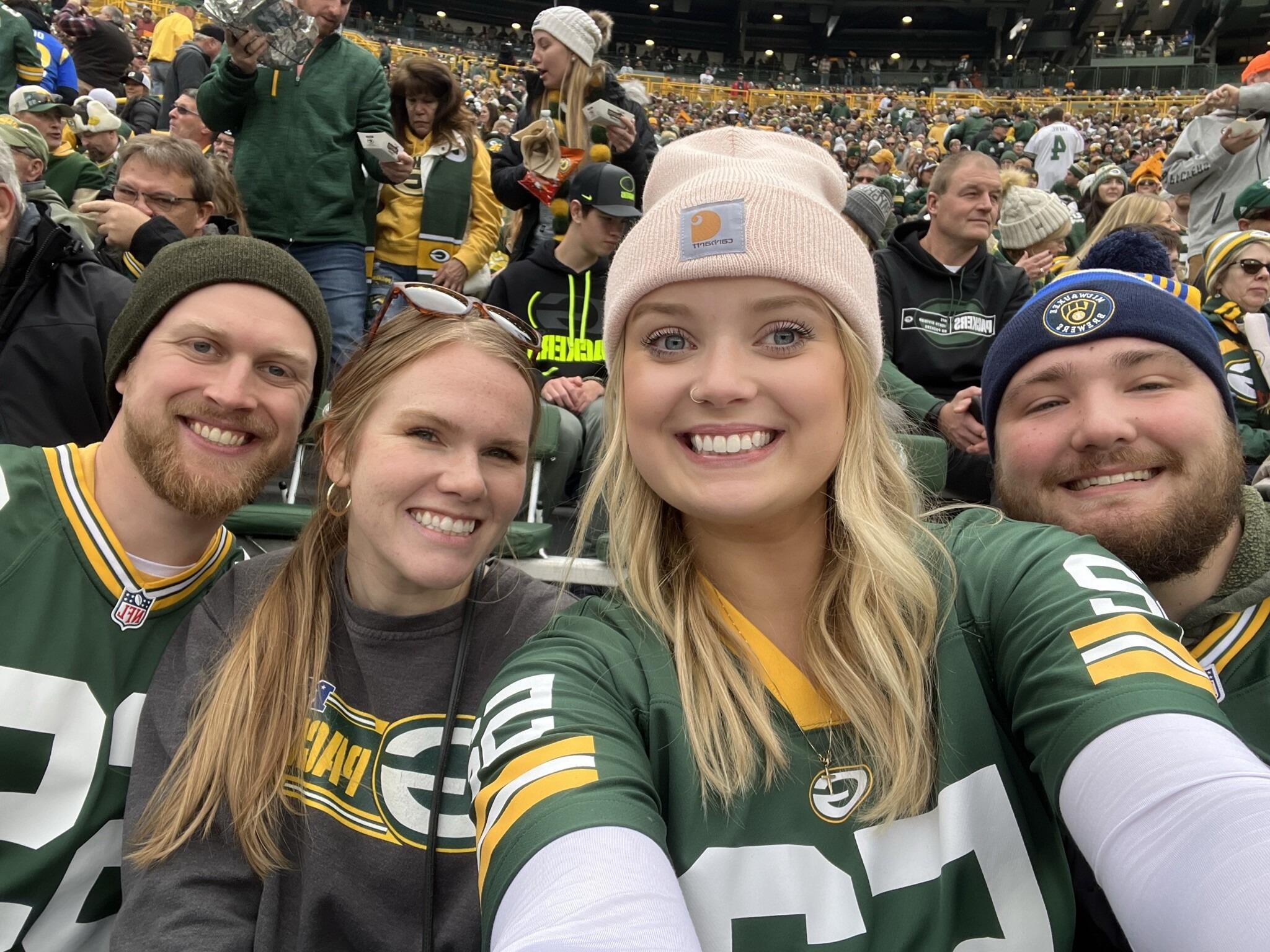 Packer game with Andrew and Kelsey