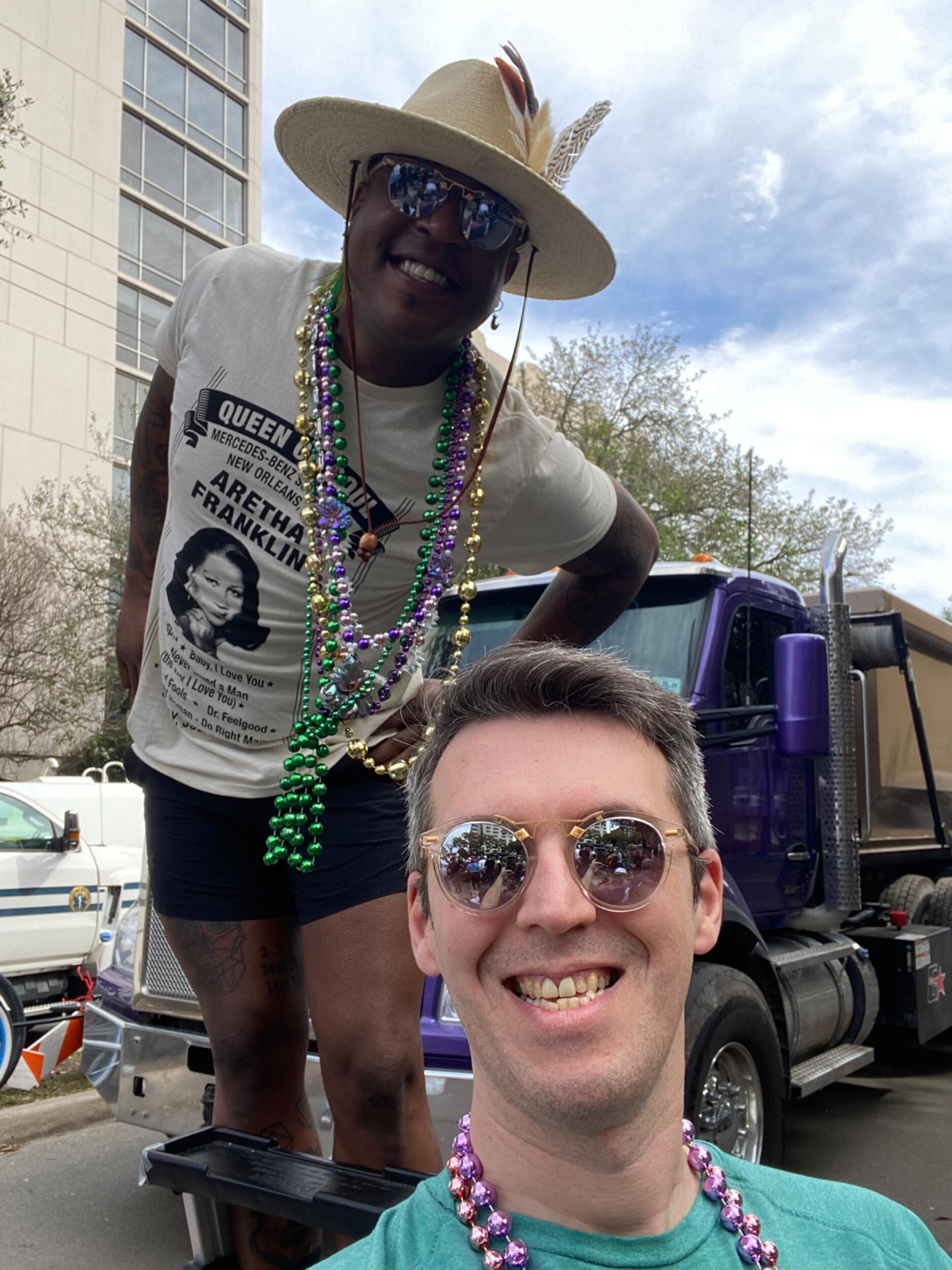 Being one of the most popular mixologists in the French Quarter, it's always fun when Russell gets to go to Mardi Gras!