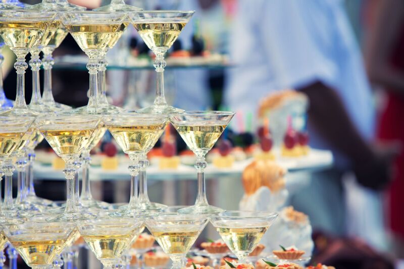 Champagne tower champagne brunch party ideas