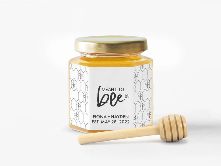 Meant To Bee honey jar personalized wedding favor