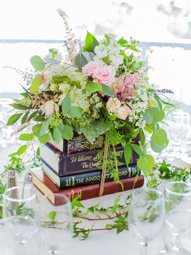 Book wedding centerpieces with flowers