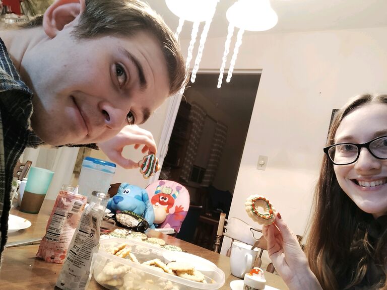 Baking Christmas cookies 
