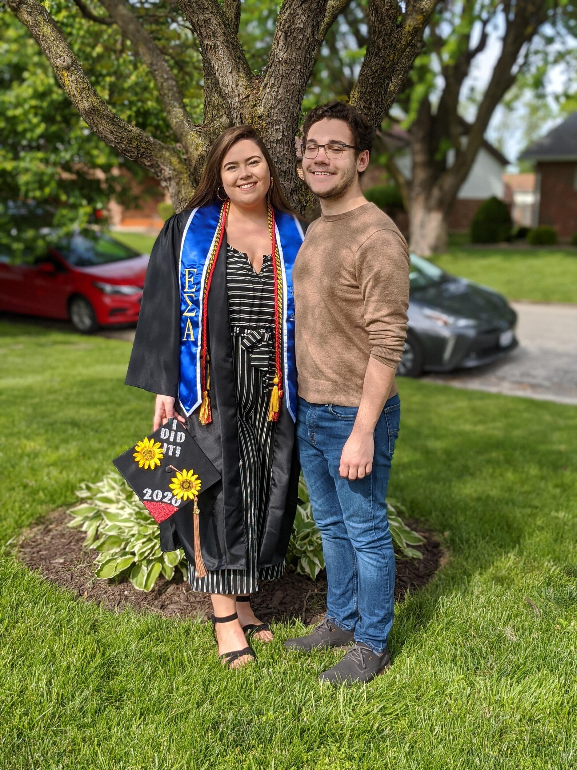 Courtney graduated with her Bachelors Degree in 2020. They were both finally adulting together! 