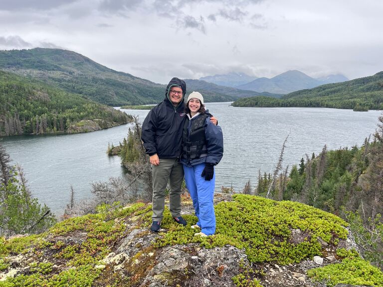 Boating and Hiking on Hidden Lake on the Kenai Peninsula, Alaska
