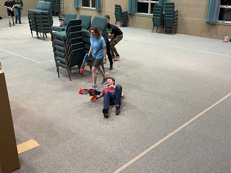 The last nerf champion standing (nerf war at Cornerstone church).