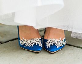 blue satin wedding heels