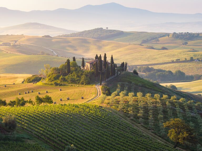 Romantic rolling hills in Tuscany, Italy