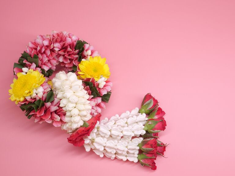 A colorful phuang malai flower garland. 