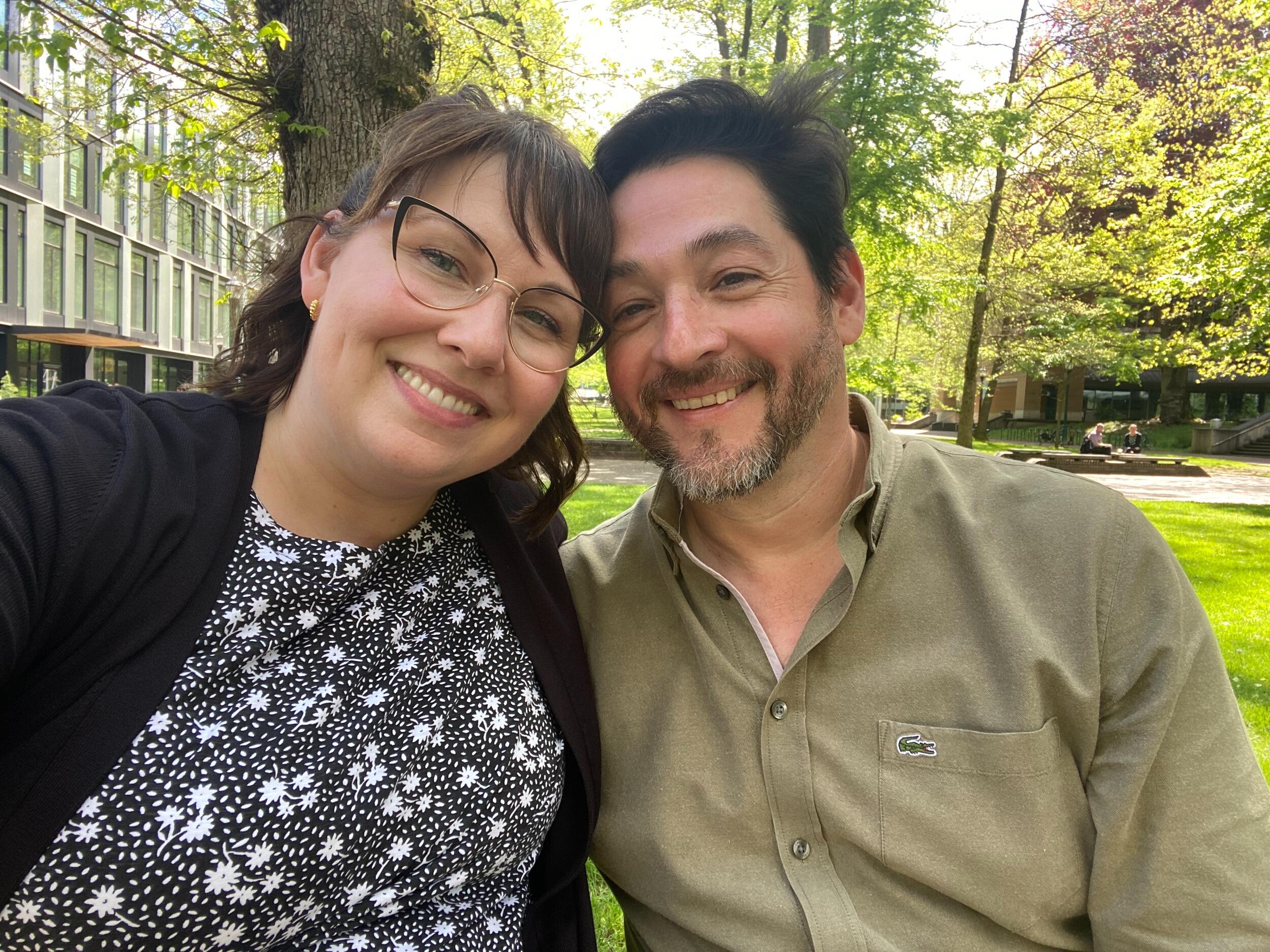 This was our first photo together, on the bench in the park where about 20 mins after this photo was taken, we shared our first kiss. 