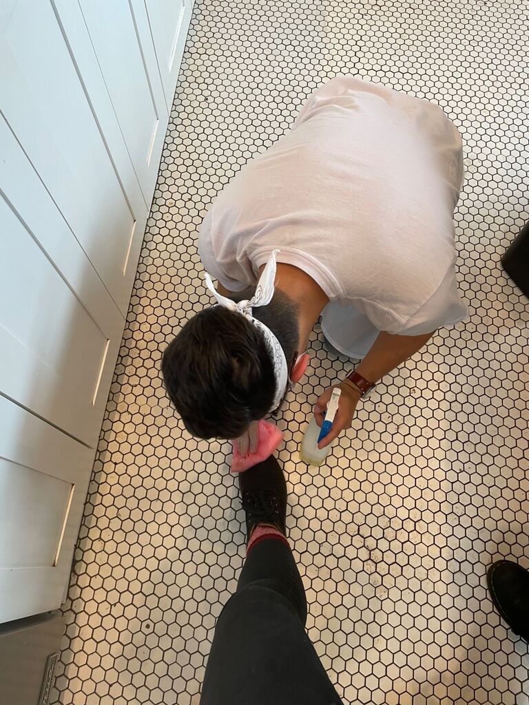 Noah trying to do anything to win Tabby’s affection (cleaning her shoes)