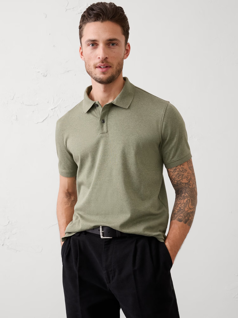 Green polo outfits for rehearsal dinner from Banana Republic Factory