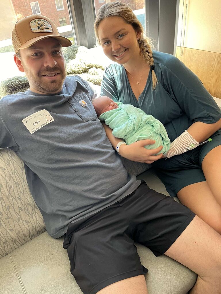 The first photo of the new parents.